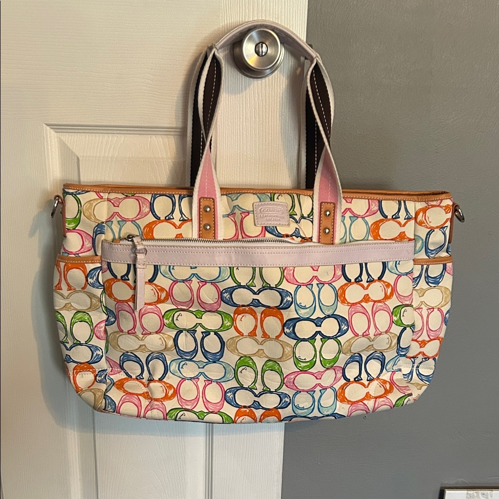 Coach Colorful Signature Tote Bag